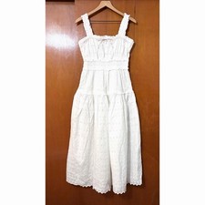 Gap x Doen White Smocked Eyelet Midi Dress Size Medium