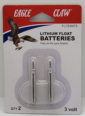 Eagle Claw 3 Volt Lithium Float Batteries (pair) for Lighted Fishing Bobbers