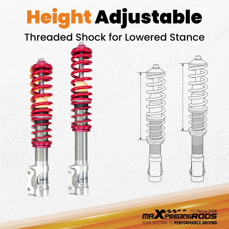 Coilover stradale per VW Golf 2 MK2 MK3 1H1 1.8 VOLKSWAGEN CORRADO 88-95 - Immagine 4 di 4