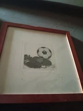 Gianni Raftaelli Etchings Soccer Art Print Signed Numbered Framed 1998