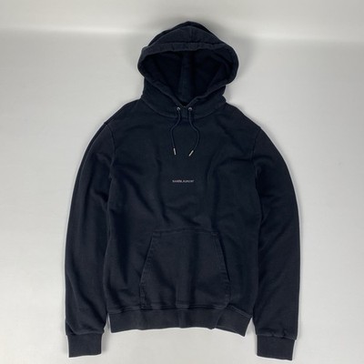 2017 Saint Laurent Rive Gauche Logo Faded Avant Garde Hoodie