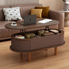 Modern Lift Top Coffee Table Wood Center Table w/Hidden Storage for Living Room