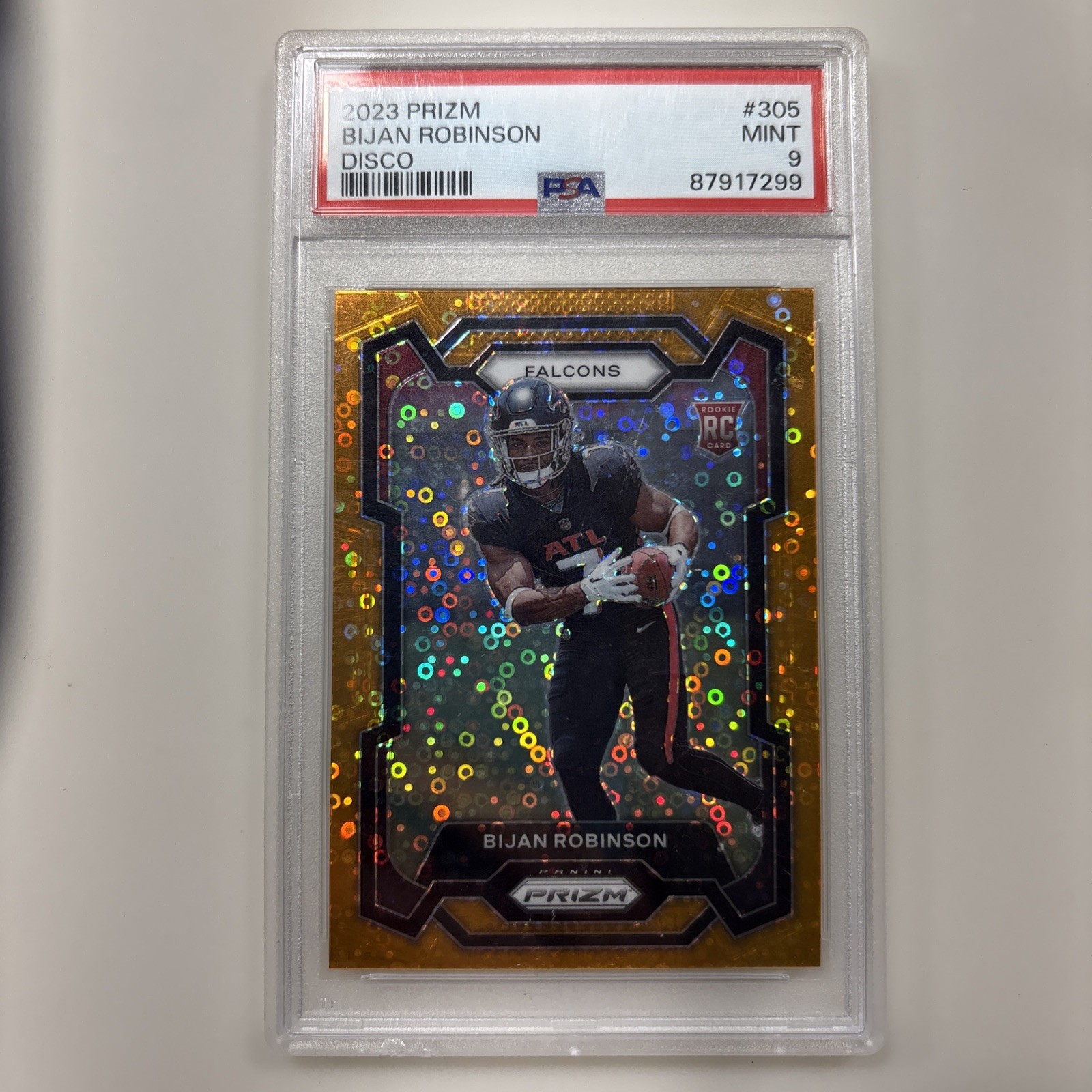 2023 Panini Prizm - Bijan Robinson #305 Disco Prizm (RC) PSA 9