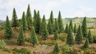 NOCH - Lot of 25 Light Green Christmas Trees 5-14cm Tall - - NOC26825
