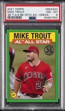 2021 TOPPS 1986 TOPPS ALL-STARS BB 35TH ANV GREEN #86AS23 MIKE TROUT PSA 8