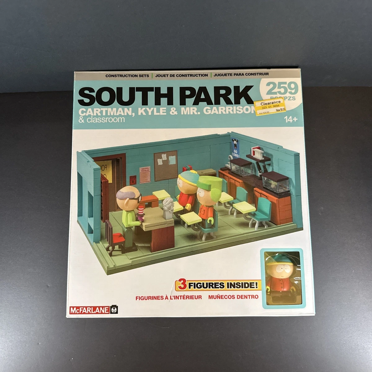 McFarlane South Park Classroom Construction Set Cartman, Kyle, Mr Garrison Figs