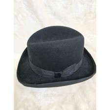 Milani Mens Black 100 Wool Fedora turned up brim Large