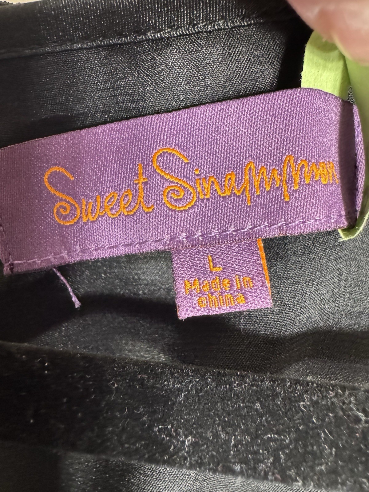 Sweet Sinammon Black Sheath Dress Embroidered Lined Size L