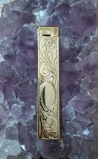 Vintage Slim Gold Plated Ornate Japan Colibri Refillable  Butane Lighter 