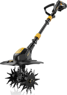 Cordless Tiller Cultivator Compatible with Dewalt 20V MAX Battery, 9In Tilling W