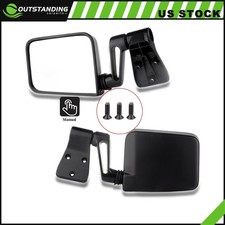 Manual Mirrors Side View Manual For 1987-02 Jeep Wrangler Pickup Pair Set