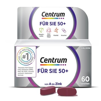 Multivitamin - Centrum Für Sie 50+   Hochwertiges 60 Stück (1er Pack) 