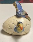 Talavera Mexico Parrots Toucans On Egg Ceramic Pottery Figurine Vintage Signed — photo 10