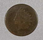 1875 "Indian Head" Small-Cent Bronze Coin, Variety 3, Almost Good