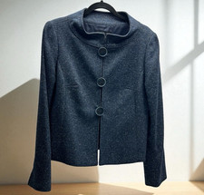 Lafayette 148 New York Wool Blend Tweed Jacket Women's Size 4 Blazer 3 Button