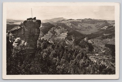 Postcard RPPC Czech Republic Sokol Mala Skala Aerial View 1938 66M