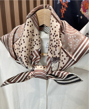 100 Twill Silk Square polka dot Print Bandanna 65X65cm Scarf Neckerchief Shawl