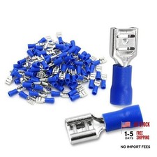 -Pack 1/4" Female Quick Disconnect Spade Terminals, 16-14 AWG 6.3mm 0.25 100