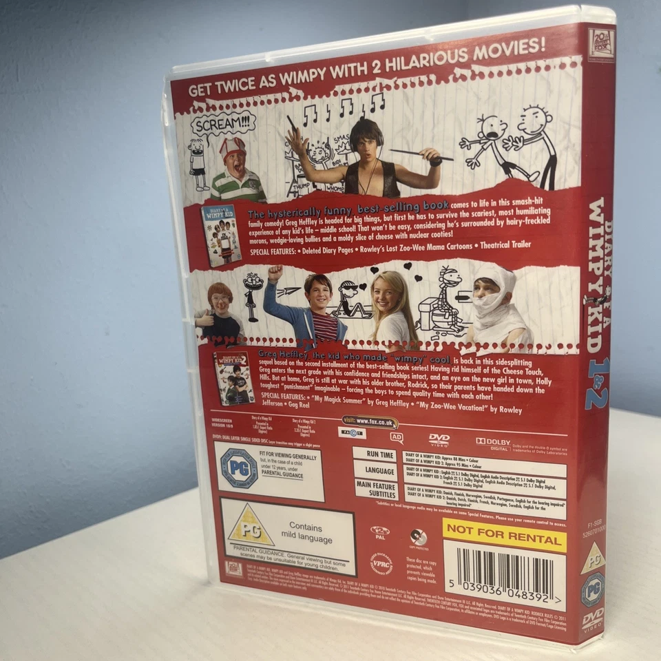 Diary of a Wimpy Kid 1 and 2 DVD Zachary Gordon (2011) - Image 3 of 4