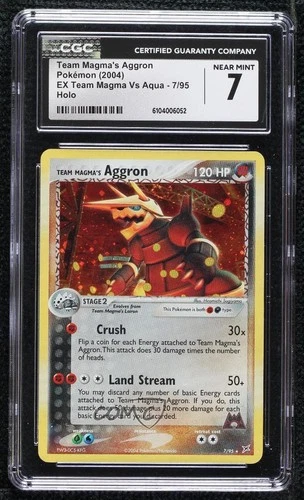 Team Magma's Aggron Holo Pokemon EX Magma vs Aqua CGC 7 2004