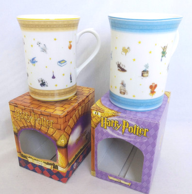 Harry Potter Philosopher s Stone & Chamber of Secrets Mug Set 2001 2002 Japan
