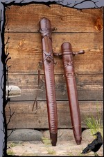 Larp Waffenhalter - Lederschwertscheide mit G&uuml;rtelriemen - 75cm oder 94cm  Epic