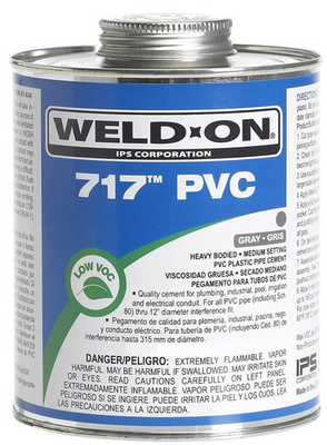 #ad IPS Corporation 10145 Gray Weld On 717 Medium Setting Low VOC PVC Cement 1 qt. $34.56
