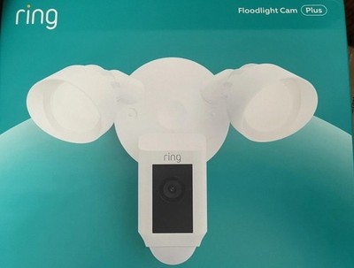 Ring Floodlight Cam Wired Plus Surveillance Camera White for