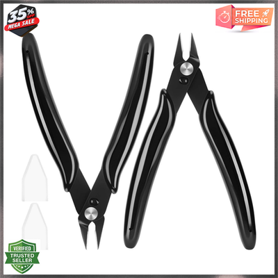 #ad 5 Inch Micro Flush Cutter 2 Pack Small Wire Cutters Spring Loaded Cutting Plier $5.99