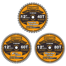 12 Inch Miter Saw Blade, 1" Arbor, 40T for General Purpose&60T for Fine Finish&8