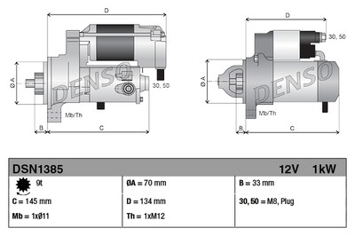 DENSO DSN1385 Starter für HONDA