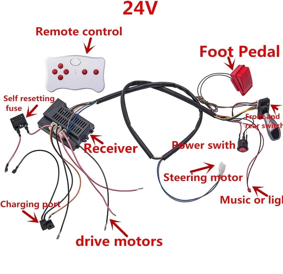 Transform Your Child's Electric Car: Kit de actualización de 24V hágalo usted mismo con control remoto Foto 4 de 4