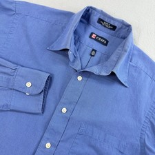 Chaps Men's Blue Classic Fit Dress Shirt 15.5 34/35 Wrinkle Free Office Wear