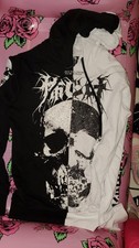 Killstar Black White Skull Hoodie Womens XS