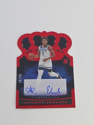 Anthony Edwards RC Auto /32   2020-21 Panini Crown Royal Asia Red SSP