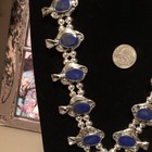 Estate Sales Genuine LAPIS LAZULI & Coin Silver  (900)  Squash Blossom Necklace — photo 3