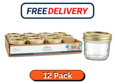 Mainstays 8 oz Wide Mouth Mason Jars with Lids & Rings 12 Pack Canning Jars.