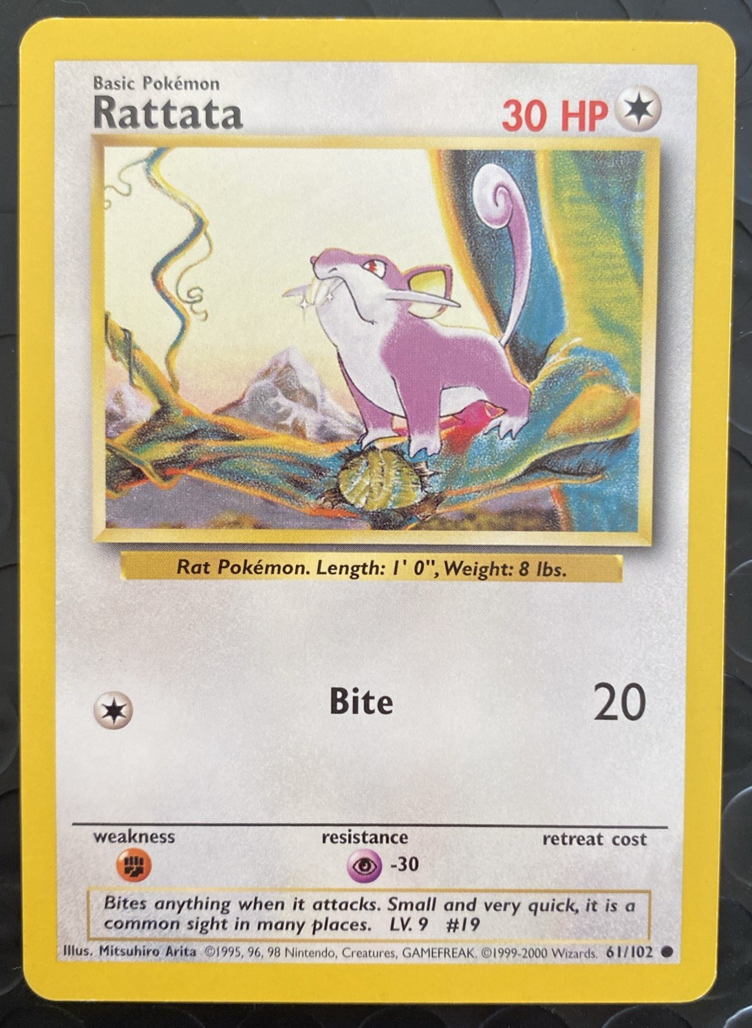 Rattata 89/130 Base Set 2 Unlimited Pokémon Common Card WOTC 2000 Vintage TCG