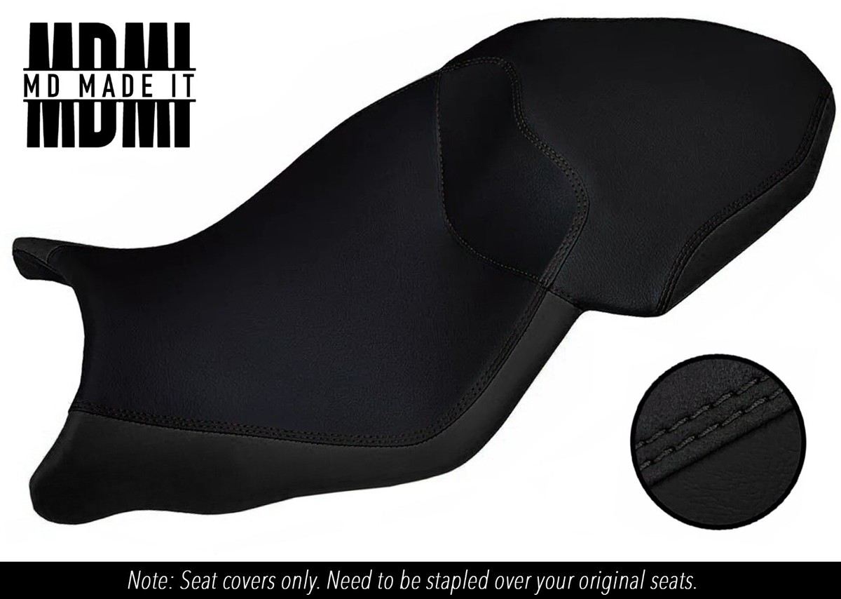 FITS BMW S 1000 XR 15-19 DUAL CUSTOM GRIP VINYL SEAT COVER BLACK
