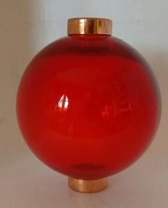 Red-Glass-Lightning-Rod-Ball-Roof-Home-Cabin-Decor