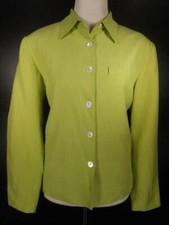 Beautiful Women's Size 12 Coldwater Creek Green LS Lined Button Blazer Jacket