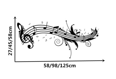 Music Notes Wall Stickers Wall Art Decals Quote Home Decor UK