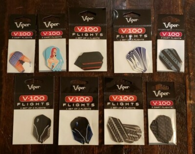 Viper V-100 Slim Dart Flights Heavy Duty 100-Micron UV Laminate Coating Free S/H