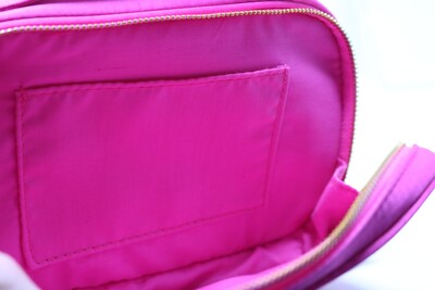 PRADA CANDY Pink Makeup Pouch Double Zip Travel Bag Cosmetic