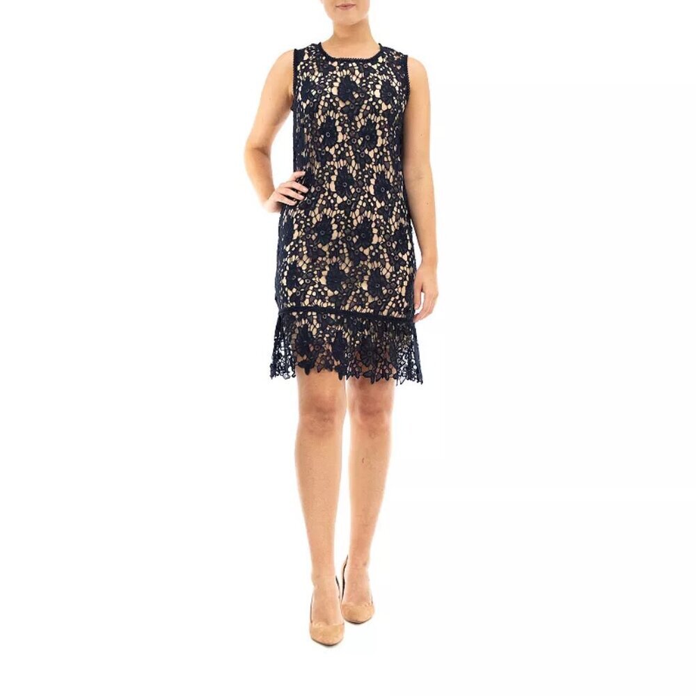 Women's Nina Leonard Flounce Lace Dress - Navy - Medium - NWT -FREE  SHIPPING!! | eBay