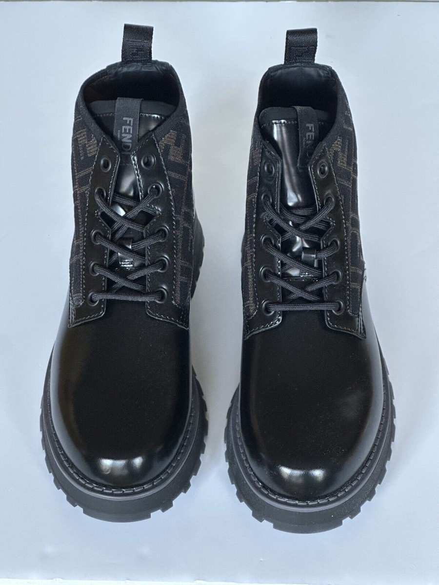 Fendi FF Black Calf Calf Leather Ankle Boots 11 US (44 Euro) 7U1574 IT NIB $1100 Fendi FF Black Calf Calf Leather Ankle Boots 11 US (44 Euro  main image 4