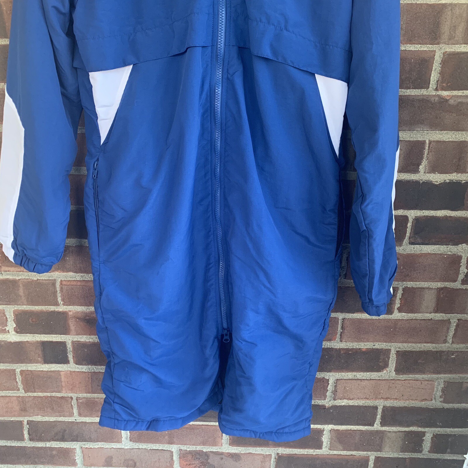 Adidas blue Swim Parka unisex women’s Size XS Jackets Fleece Lined Hood