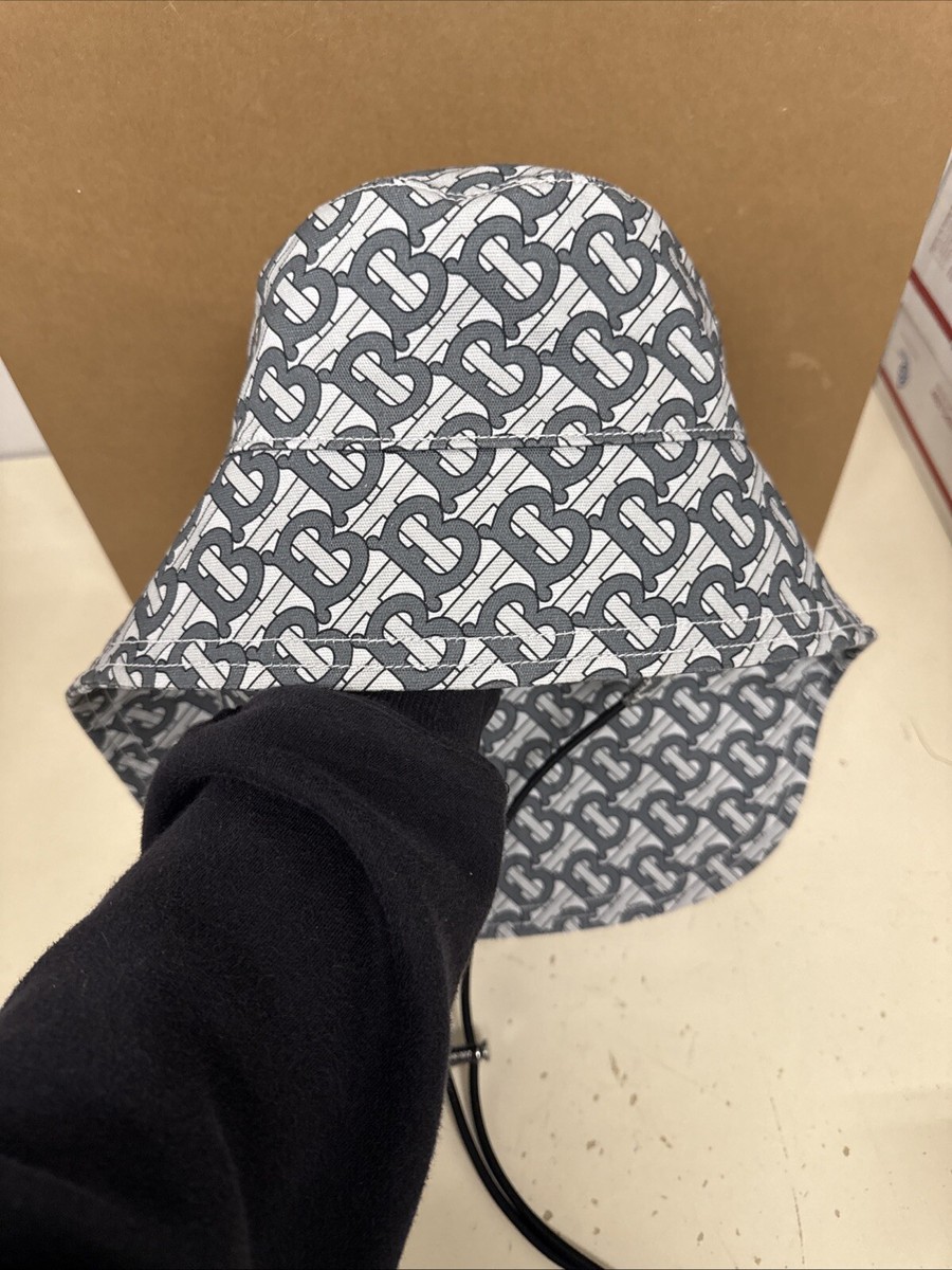 Burberry TB Monogram Logo Fisherman Bucket Hat, Size Medium | eBay