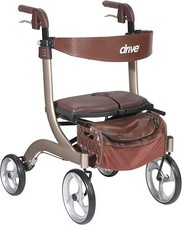 Drive Medical RTL10266CH-HS Nitro DLX Foldable Rollator Walker with Seat,...