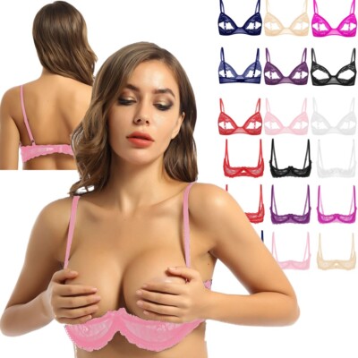Women's Sexy Floral Lace Push Up Bra Top See Through Bralette Busiter Lingerie